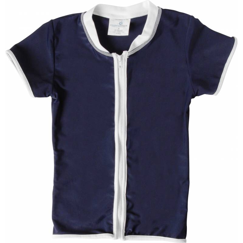 T Shirt Enfant Anti Uv A Rayures Bleu Marine Et Blanc