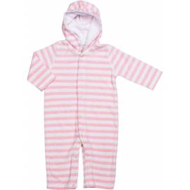 Combinaison pour bébé à manches longues SnapperRock en tissu-éponge - rayures rose clair