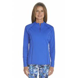 T-shirt de bain Manches Longues anti UV Femme Zip - Kobalt Blue