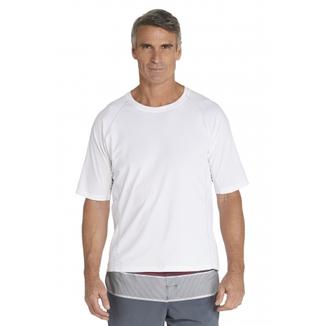 T-Shirt de bain manches courtes pour Hommes - Blanc