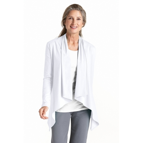 Gilet long fin pour Femmes ZnO  - white