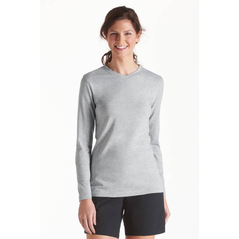 tee shirt manche longue col v femme