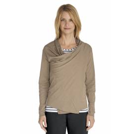 Gilet long fin Femmes ZnO  couleur taupe