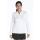 Polo Manches Longues Anti UV Femme- Slate/White white