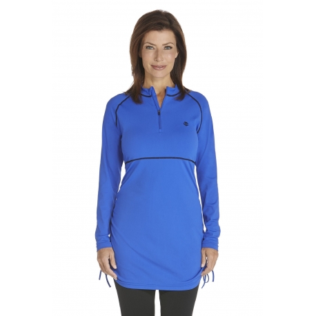 Tunique anti Uv à Zip Femme - Kobalt Blue