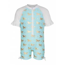Combinaison Anti Uv Manches Courtes Bébé - Gold Horse