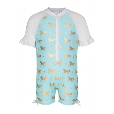 Snapper Rock Combinaison Anti Uv Manches Courtes Bebe Gold Horse