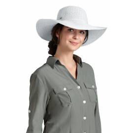 Coolibar - Chapeau Compressible pour Femme anti UV - Blanc