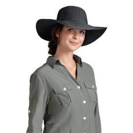 Coolibar - Chapeau Compressible pour Femme anti UV - Noir