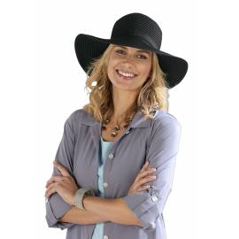 Coolibar - Chapeau pour Femmes Anti UV - Noir