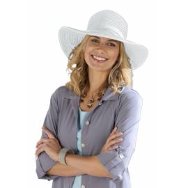 Coolibar - Chapeau pour Femmes Anti UV  - Blanc