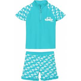 Playshoes - Combinaison anti uv pour filles - Cygnes - Bleu Clair