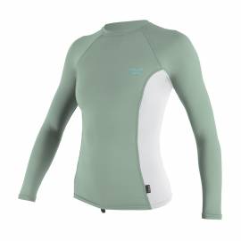 O'Neill - T-shirt Anti UV Femmes - Manches Longues - Blanc/Vert