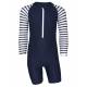 Combinaison anti-UV pour bébé - manches longes  Stripy Bleu foncé, JUJA