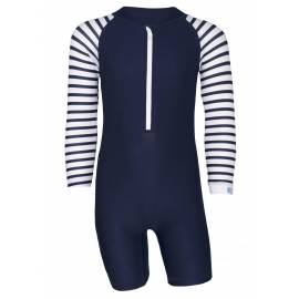 Combinaison anti-UV pour bébé - manches longes  Stripy Bleu foncé, JUJA