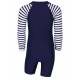 Combinaison anti-UV pour bébé - manches longes  Stripy Bleu foncé, JUJA