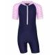 Combinaison anti-UV pour bébé - manches courtes Stripes Bleu foncé, JUJA