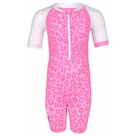 Combinaison anti-UV pour bébé - manches courtes Leopard Rose, JUJA