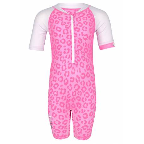 Combinaison anti-UV pour bébé - manches courtes Leopard Rose, JUJA