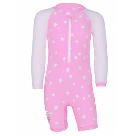 Combinaison anti-UV pour bébé - manches longes  Stars Rose, JUJA