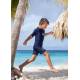 T-shirt anti-UV pour enfants - manches courtes Solid Bleu foncé, JUJA