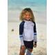 T-shirt anti-UV pour garçon - manches longues Colorblock Blanc, JUJA