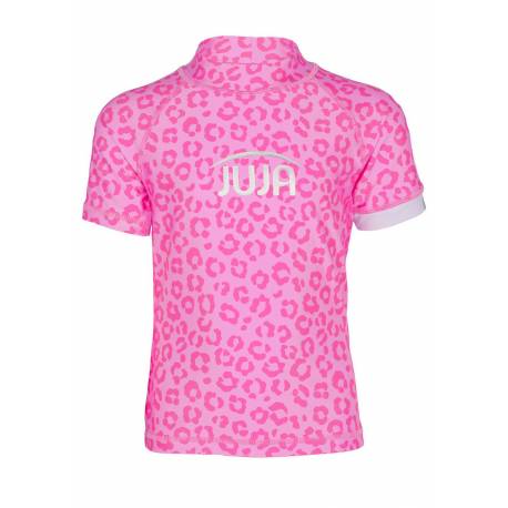 T-shirt anti-UV pour filles - manches courtes Leopard Rose, JUJA