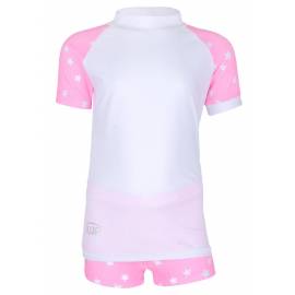 Ensemble de bain anti-UV pour filles  Stars Blanc/Rose, JUJA