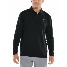 Polo Sport anti UV  pour homme - Manches longues - Erodym Golf - Noir