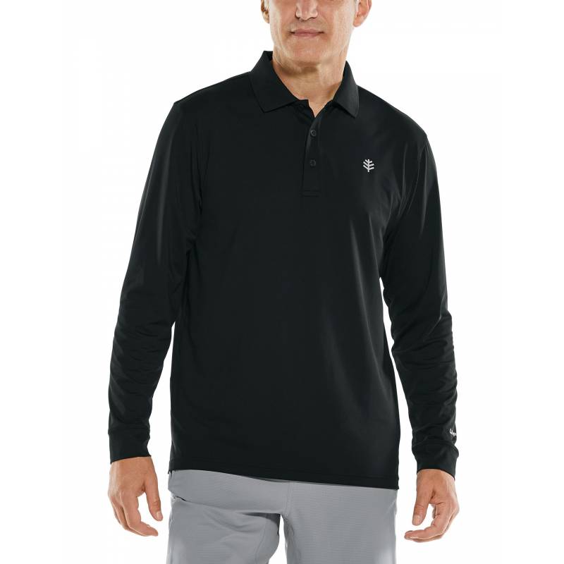 Polo manches longues noir homme