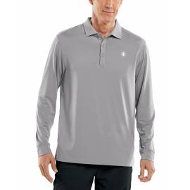 Polo Sport anti UV pour homme - Manches longues - Erodym Golf - Espace gris