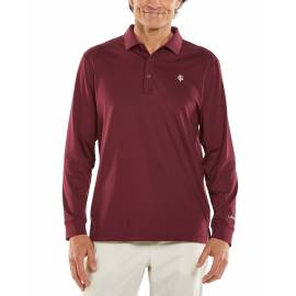 Polo Sport anti UV pour homme - Manches longues - Erodym Golf - Maroon