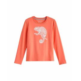 T Shirt anti UV pour Enfant - Manches longues - Coco Plum graphique - Corail MOU