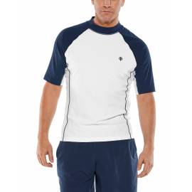 T shirt de bain pour homme - Tulum Rash Guard - Blanc / Marine