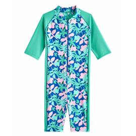 Combinaison de bain anti UV pour fille - Barracuda cou à genou - Menthe Mer
