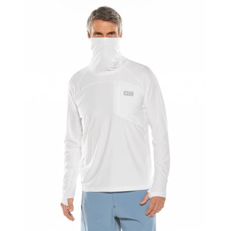 T shirt  de bain anti UV avec tour du cou pour homme - Andros - Blanc