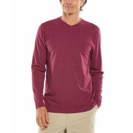 T Shirt anti UV pour homme - V-cou Manches longues - Morada - Cranberry
