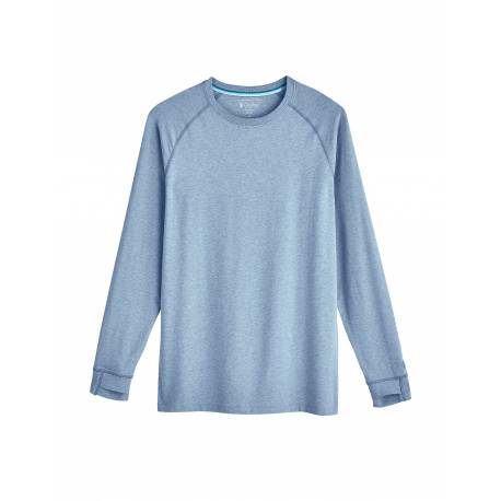 T Shirt anti UV pour homme - Manches longues - LumaLeo - Bleu clair
