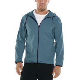 Veste d'été anti UV pour homme - Hullen capuche - Bleu Placid