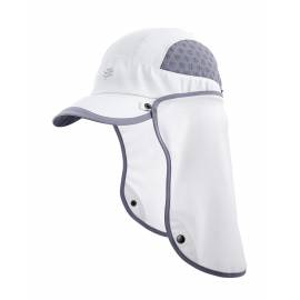Casquette sport anti UV avec protège nuque pour adulte - Agilité - Blanc / Gris Acier