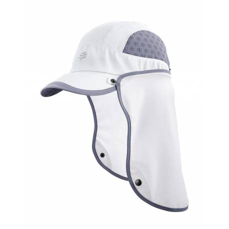 Casquette sport anti UV avec protège nuque pour adulte - Agilité - Blanc / Gris Acier