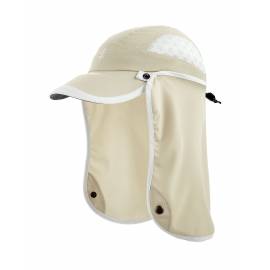 Casquette sport anti UV avec protège nuque pour enfant - Agilité - Pierre / Blanc