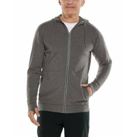 Sweat à capuche zippé anti UVe pour homme - LumaLeo Zip-Up - Charbon