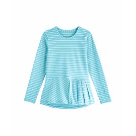 T Shirt anti UV pour les fille - Manches longues - Aphelion T - Ice Bleu / Blanc
