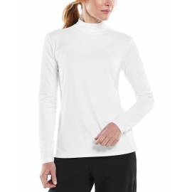 T shirt col montant anti UV - pour femme - Manches longues - Islandia - Blanc