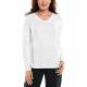 T Shirt anti UV pour femme - col en V Manches longues - Morada - Blanc