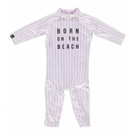 Combinaison de bain anti-UV pour bébé - Beach Girl - Rose / Blanc