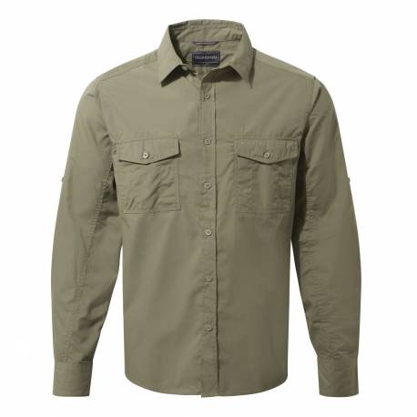 Chemise anti-UV pour hommes - Manches longues - Kiwi - Galets