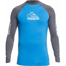 T-shirt de bain anti-UV pour hommes - Manches longues - En tournée - Bleu brillant