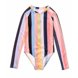 Maillot de bain anti-UV pour fille - Manches longues - Opti Stripe - Multi